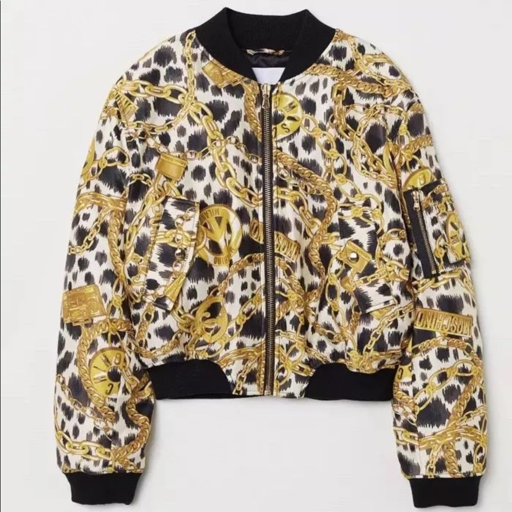 H&M Moschino Gold Chain Bomber
